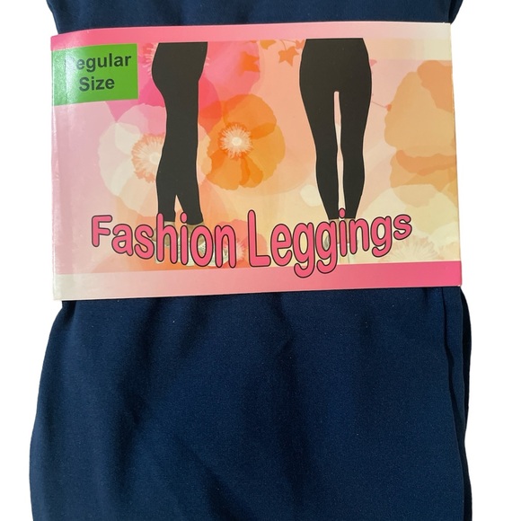 Navy High Waisted Fashion Leggings regular Size - NWT - Picture 4 of 6